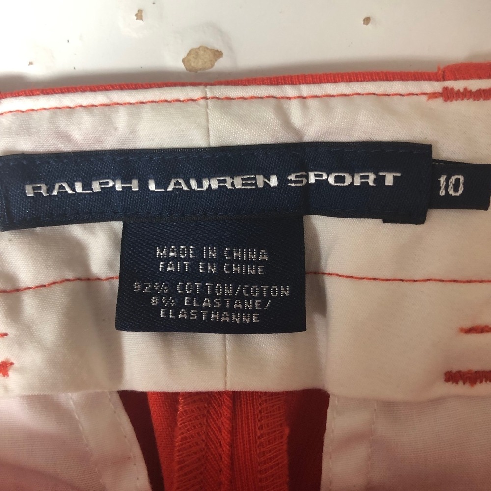 VTG Ralph‎ Lauren Equestrian Riding Pants Breeches Orange Suede Patch Womens 10 - Picture 5 of 11